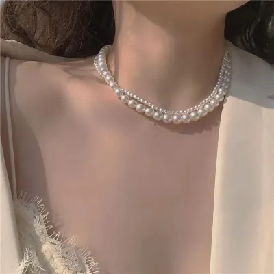 Women Stylish Pearl Layer Necklace